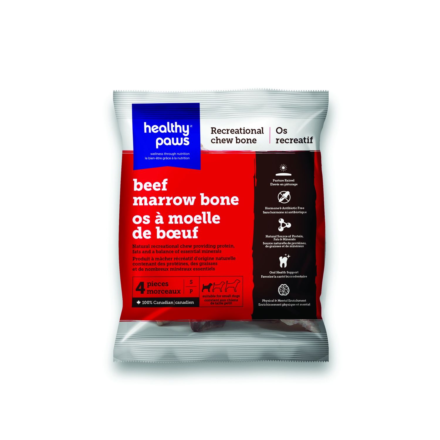 Healthy Paws - Beef Marrow Bones, Size: Small (4pk)