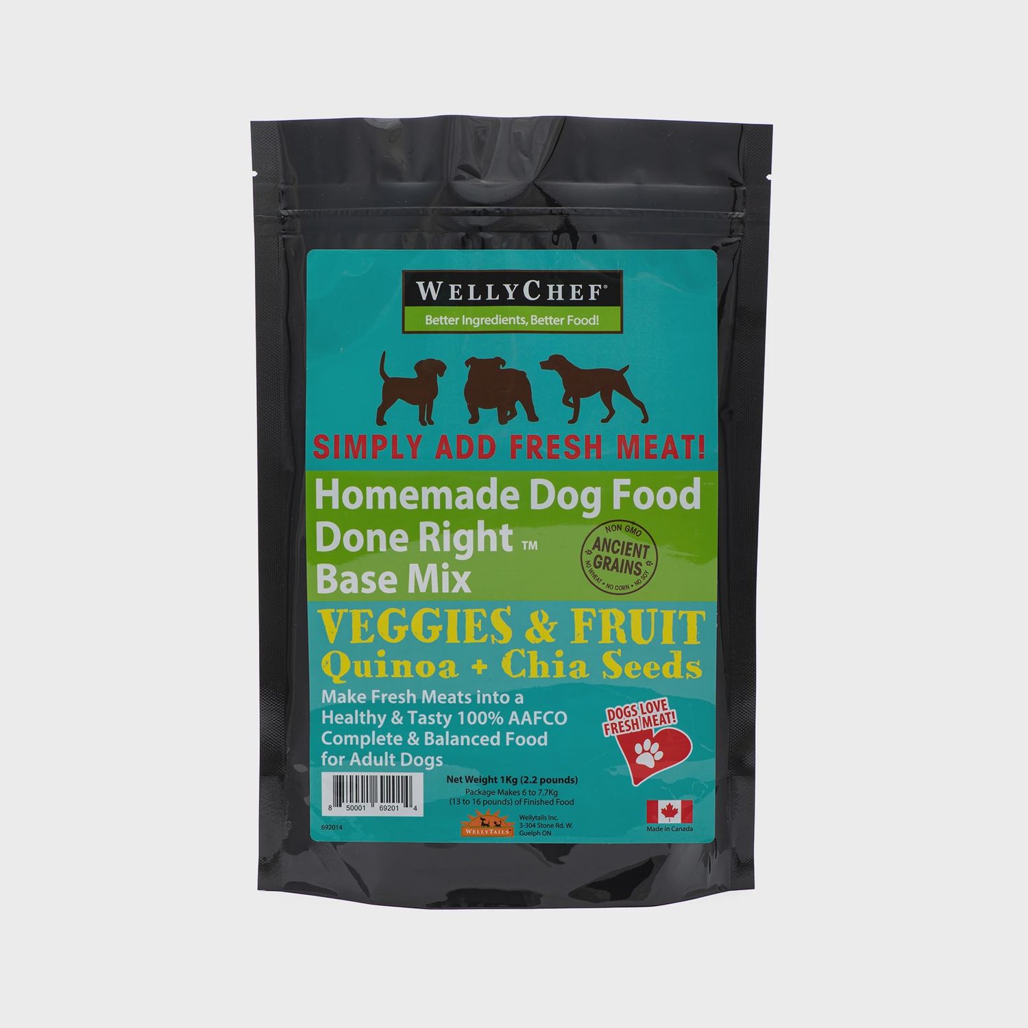 WellyChef - Homemade Adult Dog Food Base, Size: 1 Kg