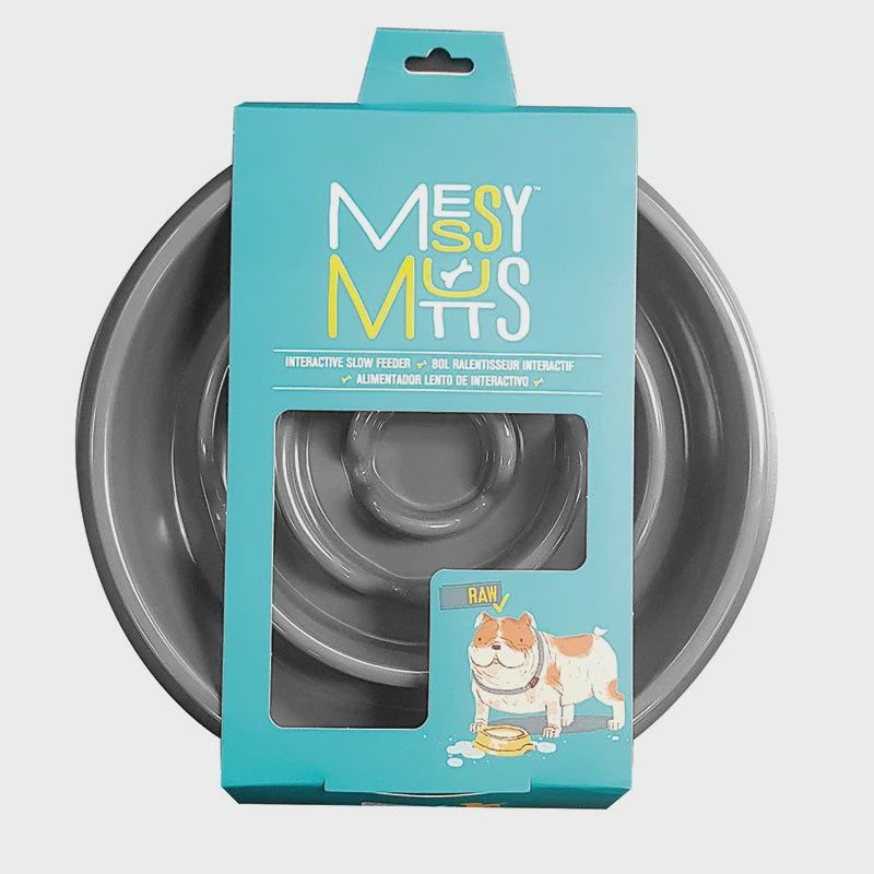 Messy Mutts - Large Grey Melamine Slow Feeder
