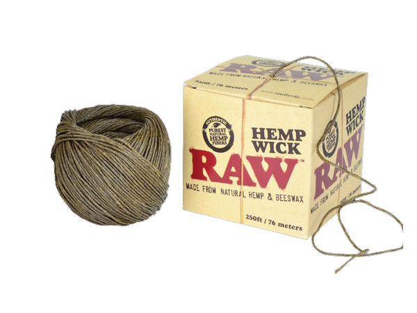 RAW Hemp Wick 250FT-76 Meters