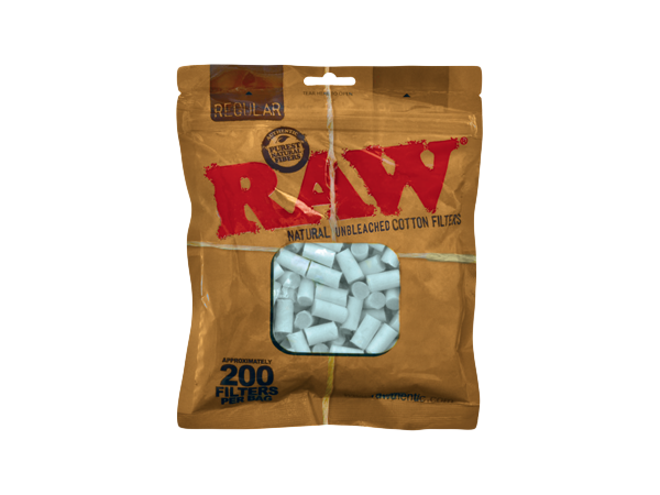 RAW Slim Natural Unrefined Cotton Filters 200ct