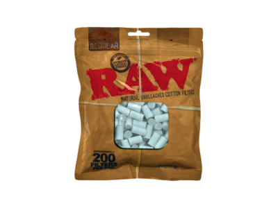 RAW Slim Natural Unrefined Cotton Filters 200ct