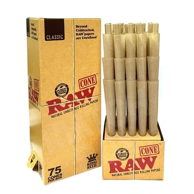 RAW 75 Pack Pre-Rolled Cones