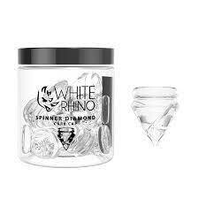 White Rhino Spinner Glass Diamond Carb Cap