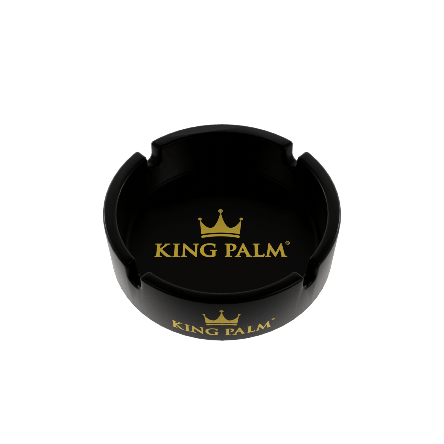 King Palm Ashtray Black Glass