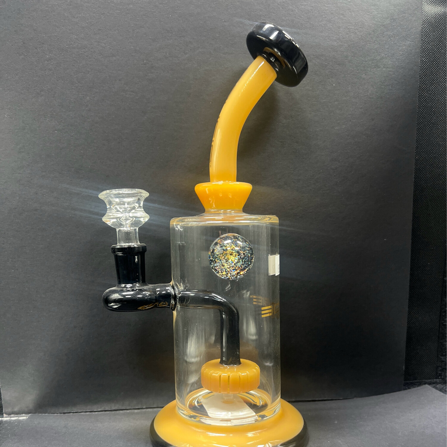 Bougie Glass 6&quot; Black &amp; Yellow Waterpipe