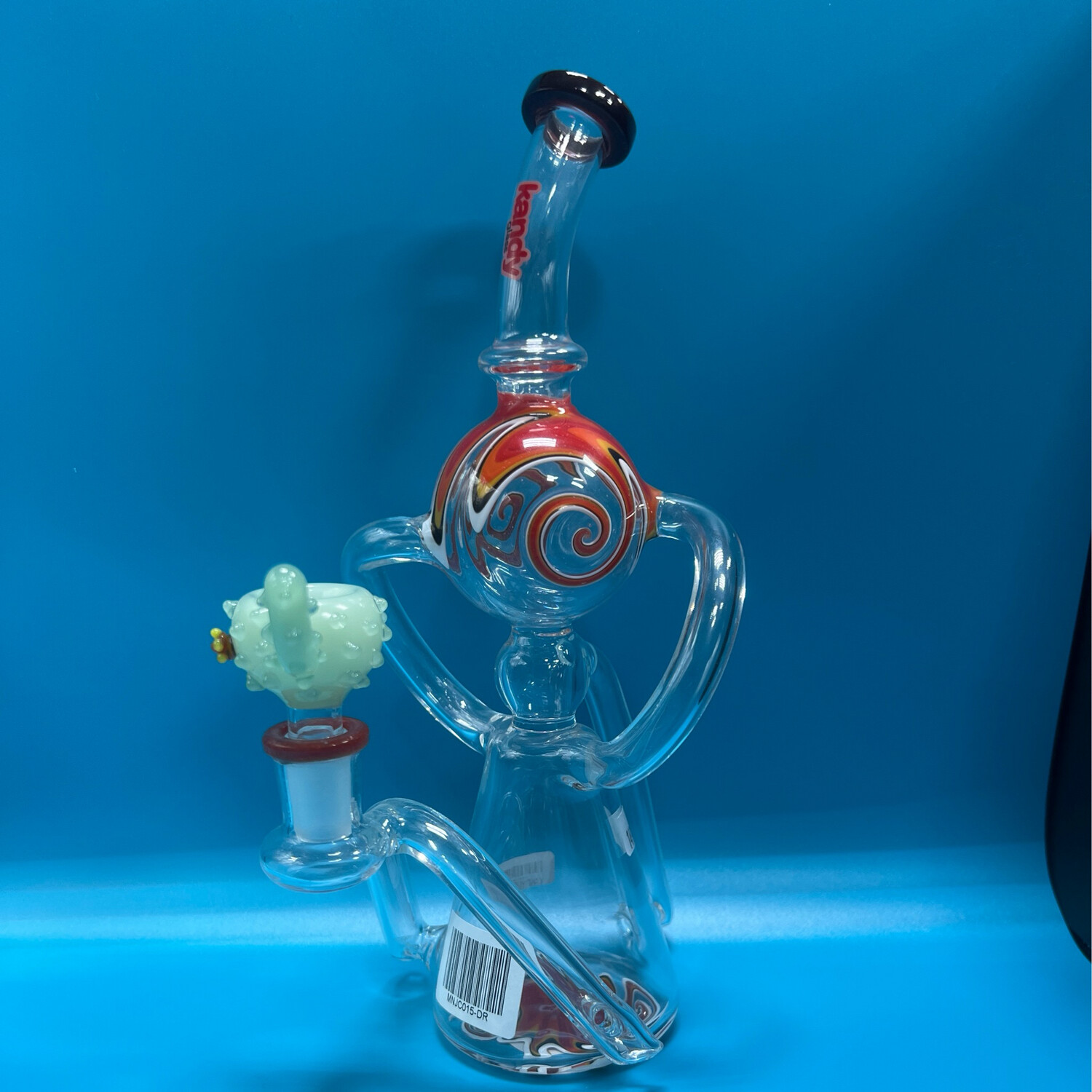 9&quot; Kandy Glass Spiral Ball Design Waterpipe