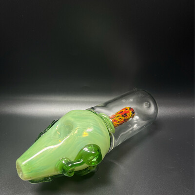 6" Glass Steamroller- Creepy Face Design