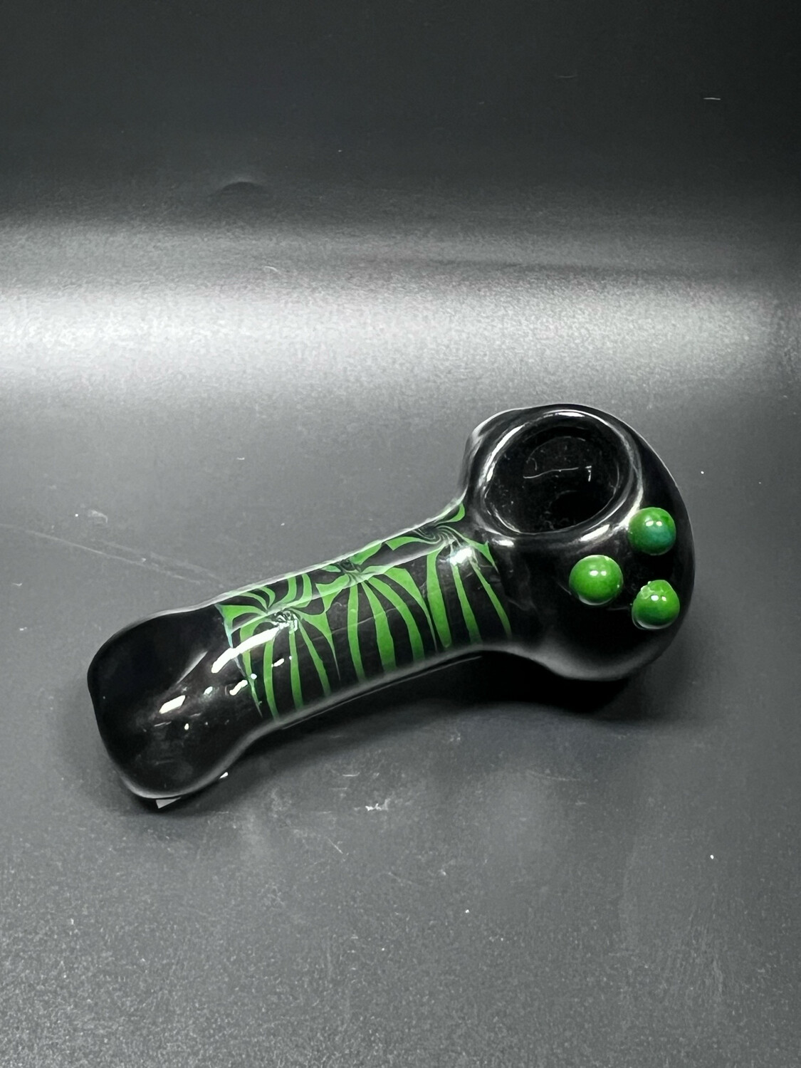 3.5&quot; Reverse Artwork Green Handpipe