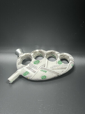 5.5" Plastic Hand Pipe Brass Knuckles Design