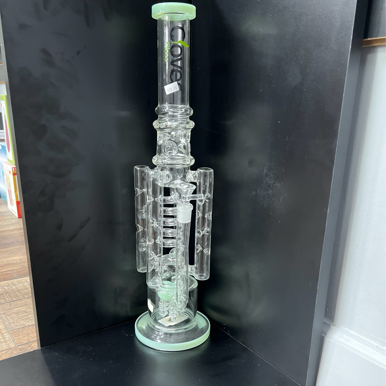 19&quot; Clover Glass Milk Green Waterpipe