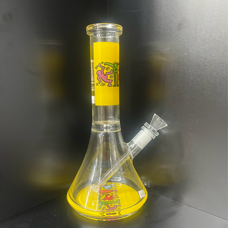 K.Haring Beaker Yellow Glass Waterpipe