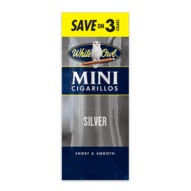 White Owl Mini Cigarillo, Size: 3 Pack, Flavor: Silver