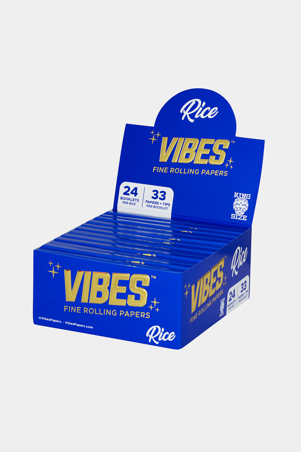 Vibes Rolling Paper&#39;s, Size: King Size, Material: Rice, Style: With Tips