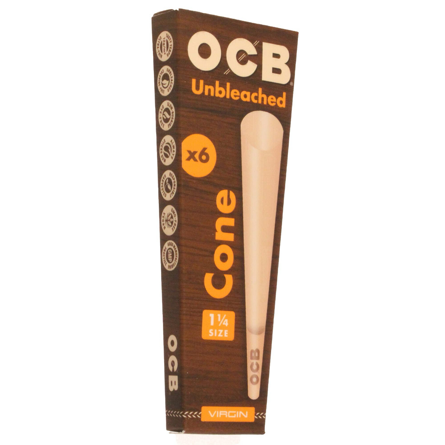 OCB Pre-Rolled Cones, Material: Unbleached, Size: 1 1/4