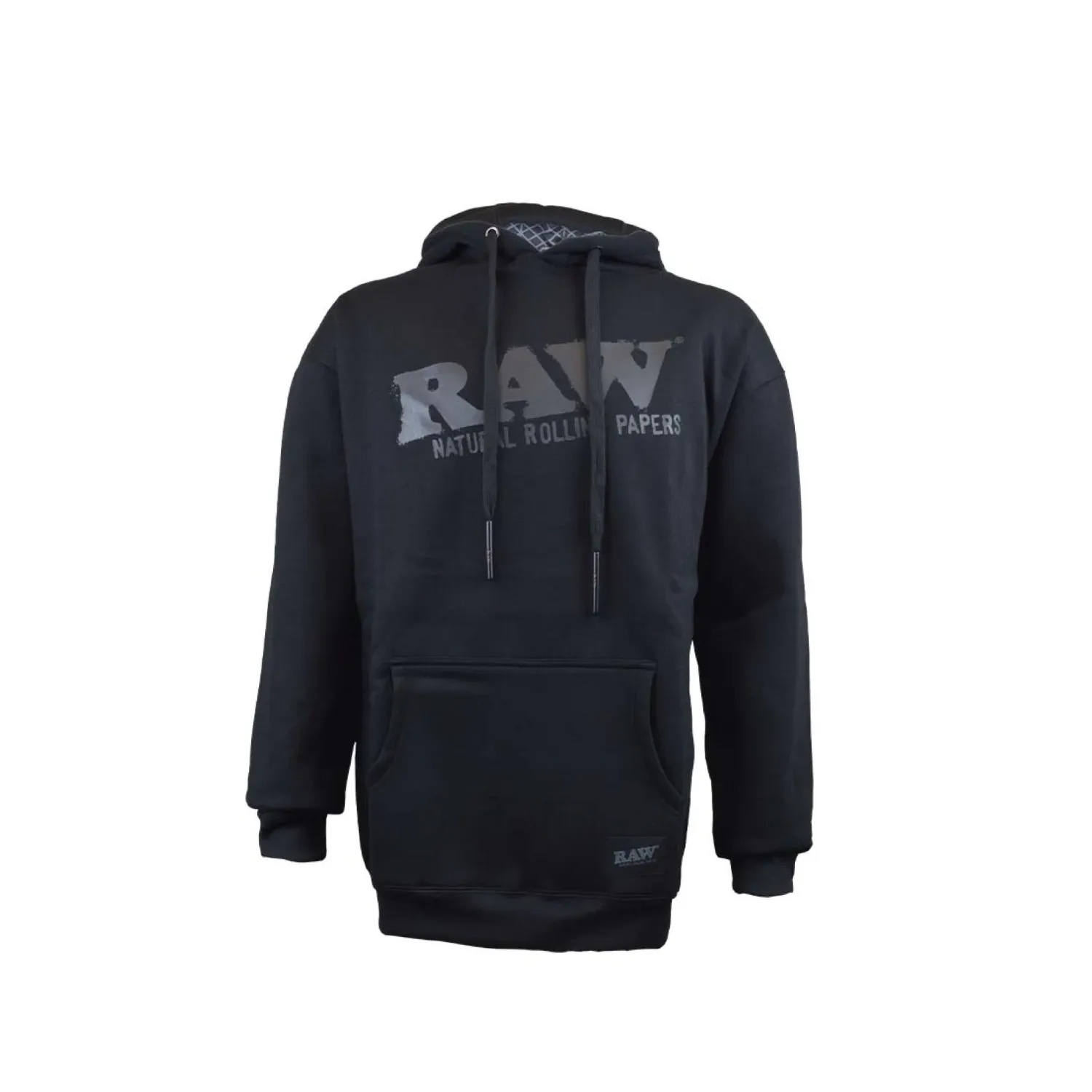 RAW Hoodies, Size: Small, Style: Black with Gray Logo