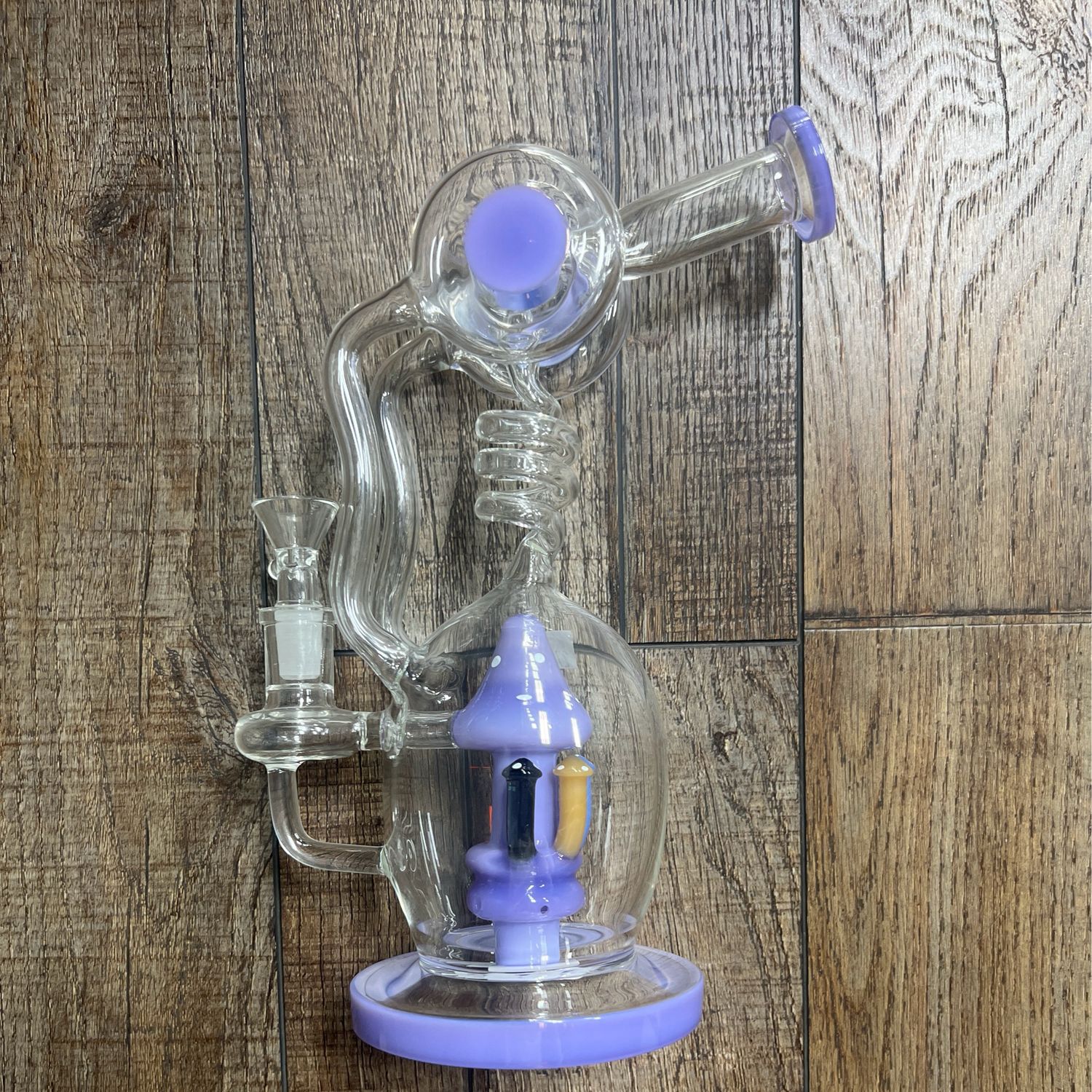 Purple Trimmed Mushroom Perc Waterpipe