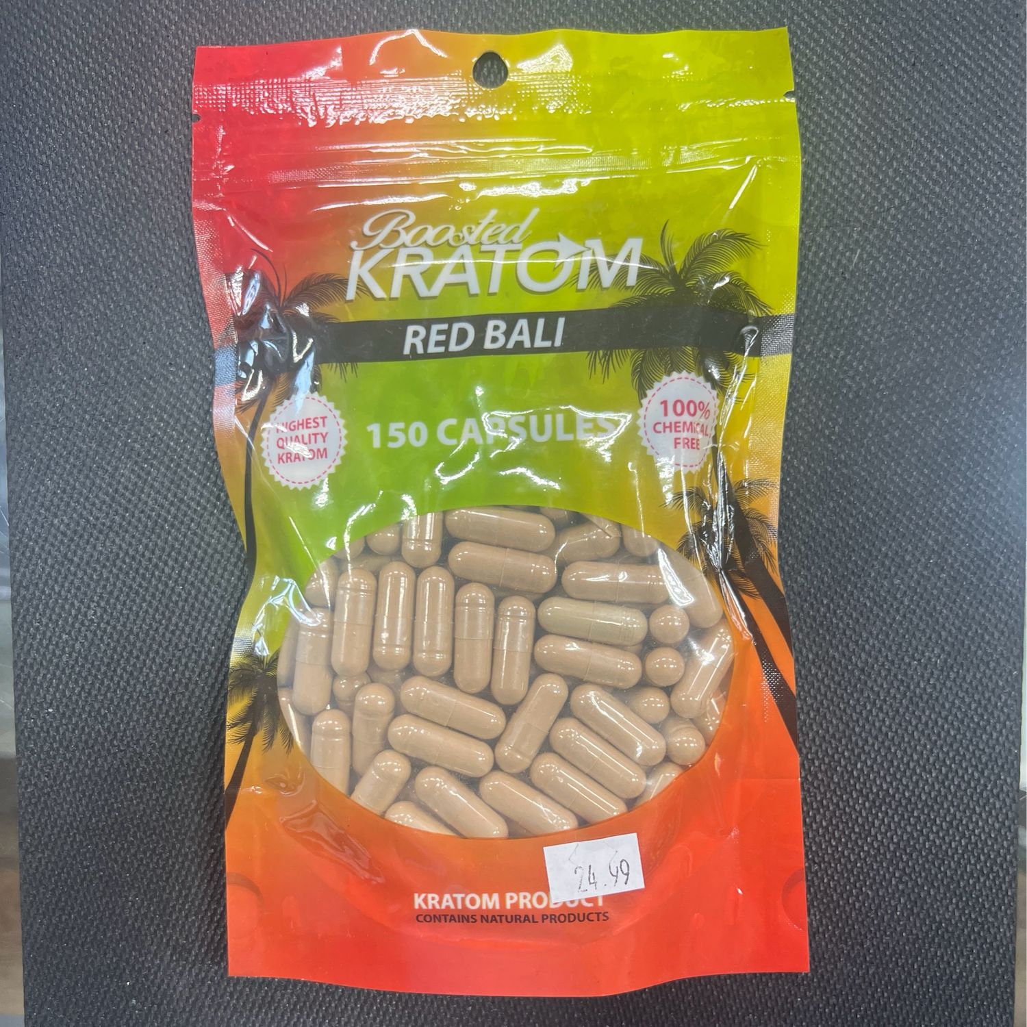 Boosted Kratom Capsules, Size: 150 Capsules, Flavor: Red Bali