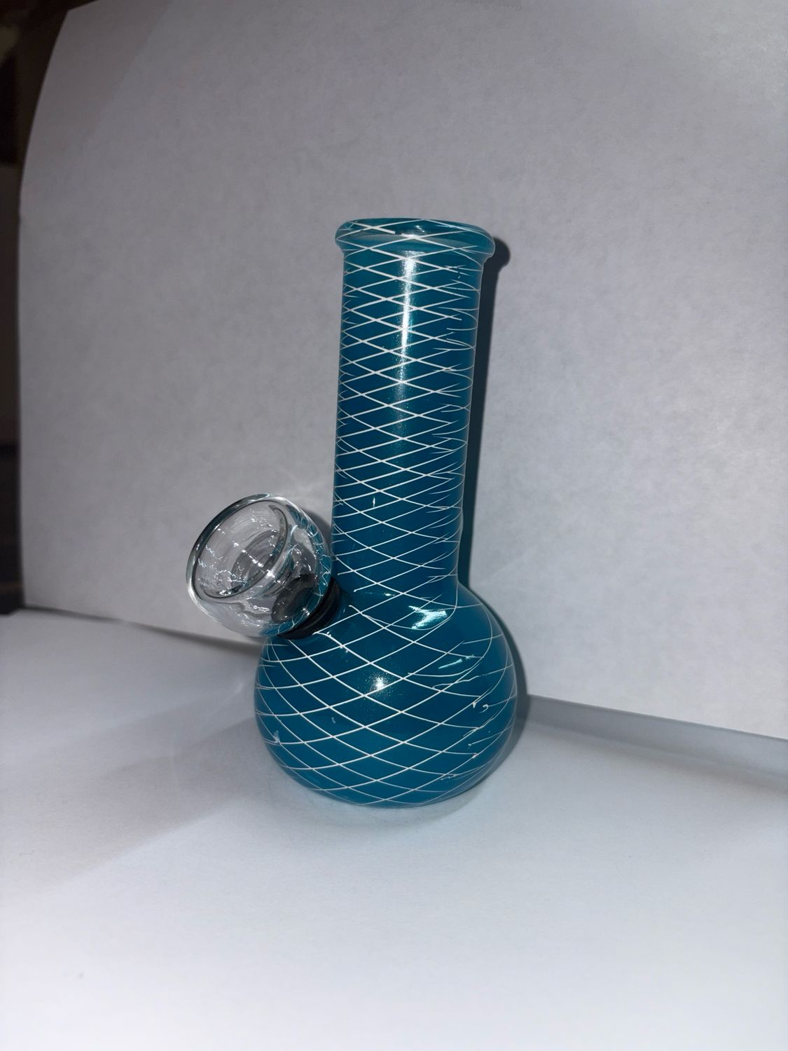 Cyan w/ White Stripes Bubbler