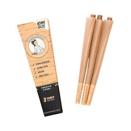 Blazy Susan Pre-Rolled Cones, Colour: Brown, Size: King Size, Style: 3 Pack