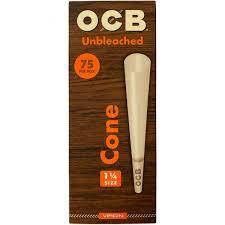 OCB Pre-Rolled Cones, Material: Unbleached, Size: 1 1/4