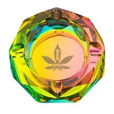 aLeaf Diamond Glass Ashtray, Colour: Rainbow