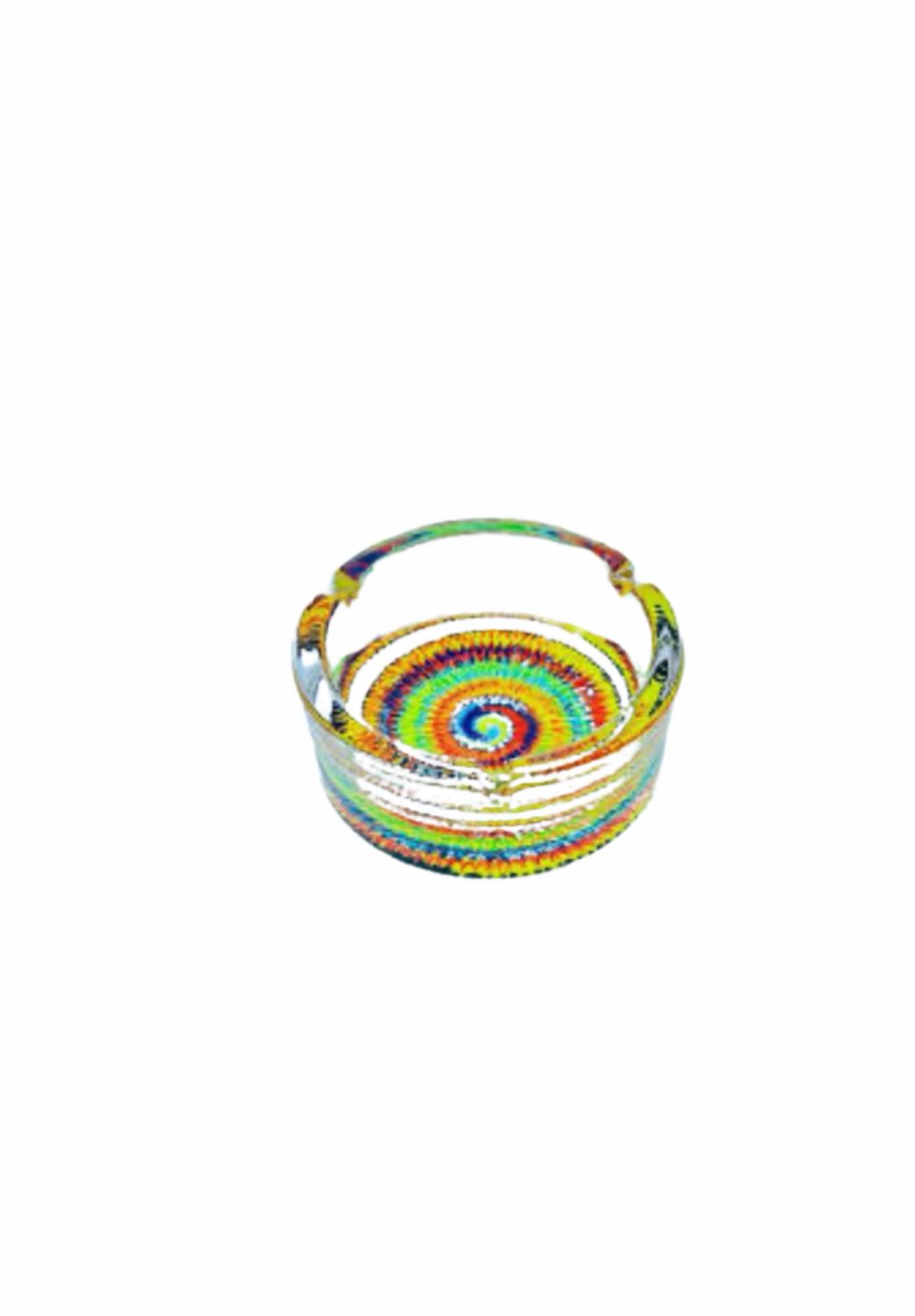 Blink Glass Ashtrays, Colour: Square Shaped Glass Ashtray W/ Tye-Dye Design