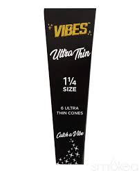 Vibes Pre-Rolled Cones, Material: Ultra Thin, Size: 6 Pack, Style: 1 1/4
