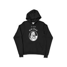 Zig Zag Hoodie, Size: Small, Style: Classic Black Design W/ White Lettering