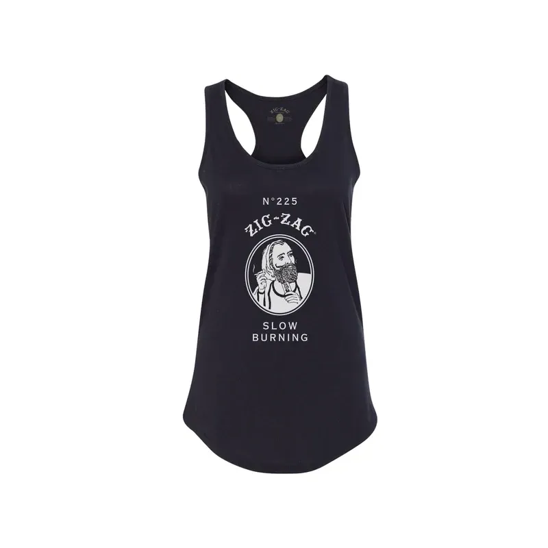 Zig Zag Tank Tops, Size: X-Small, Style: Classic Black Design W/ White Lettering