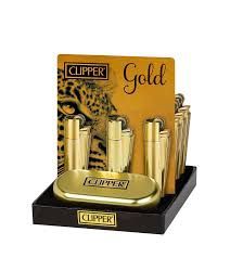Clipper Large Metal Lighters Assorted, Colour: Gold