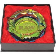 RAW Crystal Glass Ashtray's, Style: Rainbow