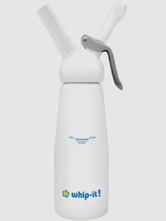 Whip-It! 1/2 L Premium SV Pro Dispenser Rubber Body, Colour: White Transparent Head