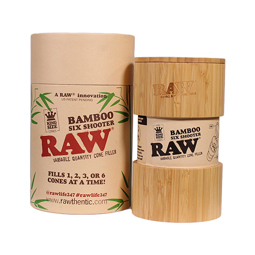 RAW Six Shooter Cone Filler's, Material: Bamboo, Size: King Size
