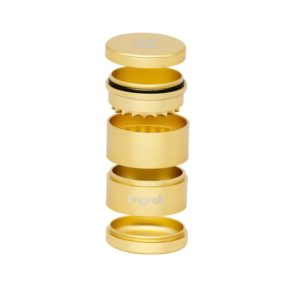 Magnetic Lock 4 -Tier Gold Metal Grinder