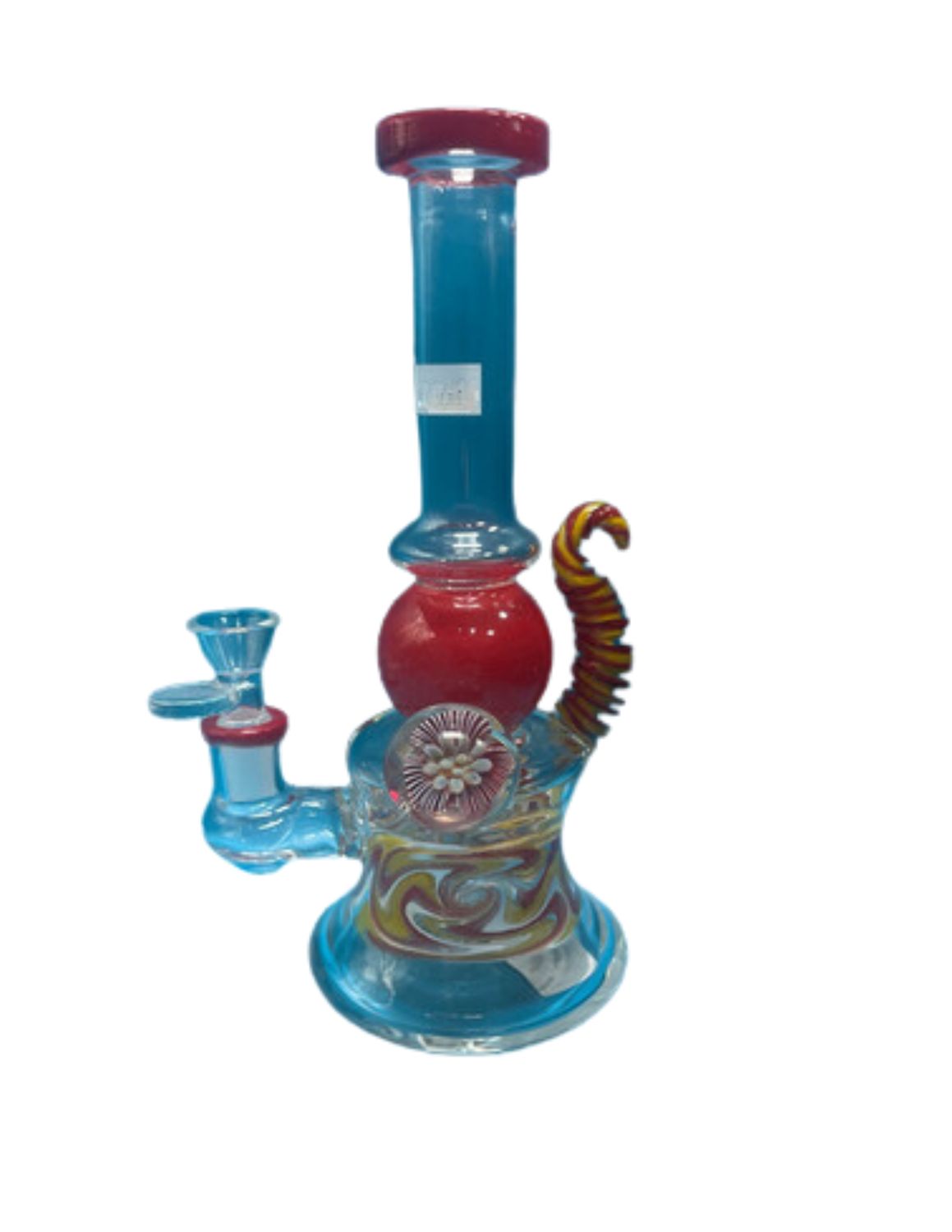 9" Kandy Glass Red Ball Bong