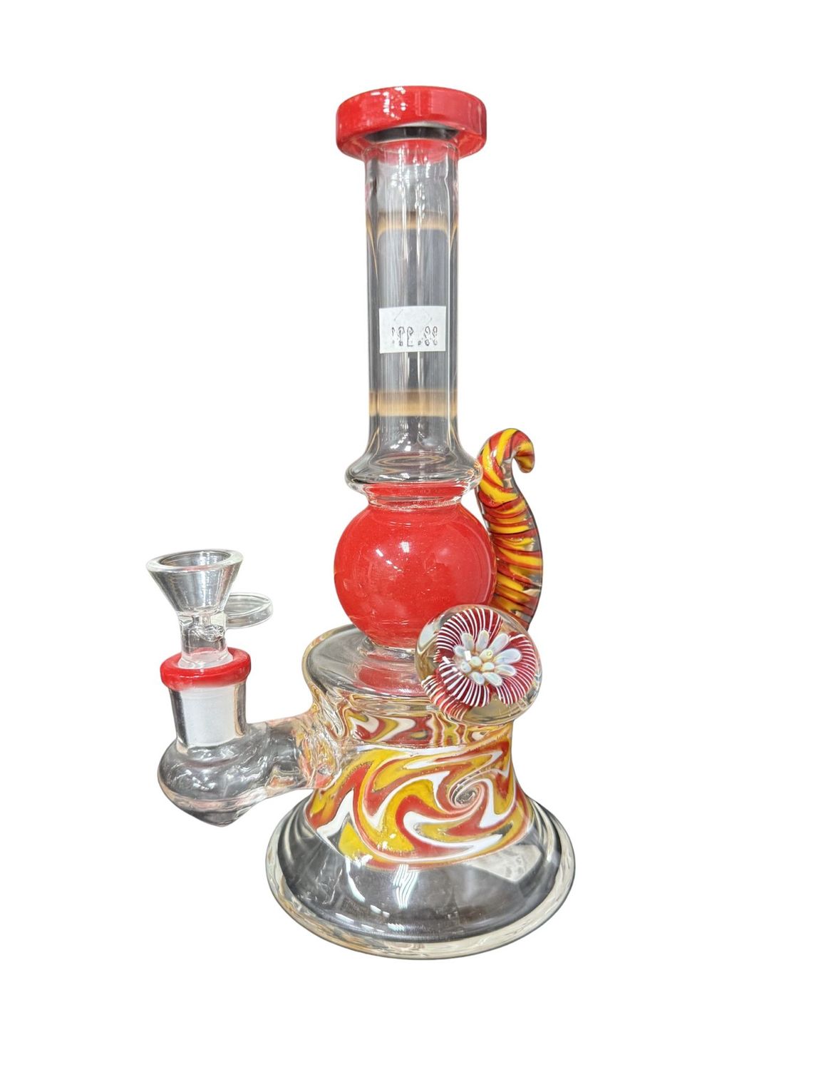 9" Kandy Glass Red Ball Bong