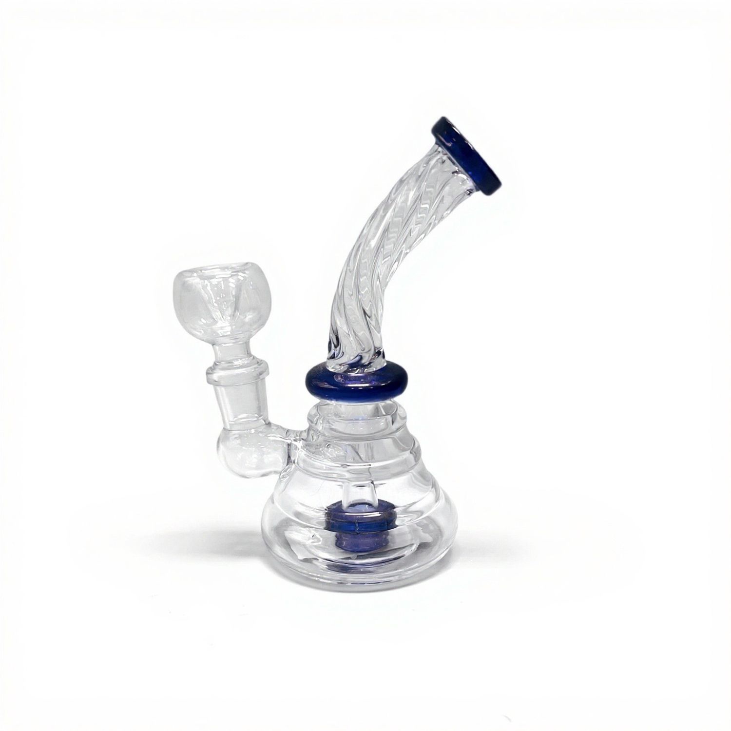 Rippled Bottle Tip Waterpipe, Colour: Blue