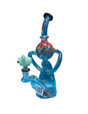 9" Kandy Glass Spiral Ball Design Waterpipe