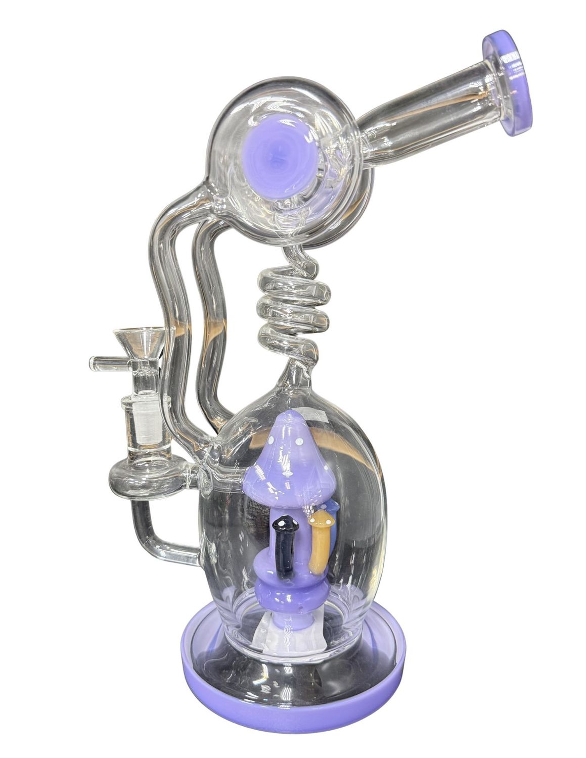 Purple Trimmed Mushroom Perc Waterpipe