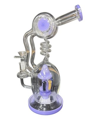 Purple Trimmed Mushroom Perc Waterpipe