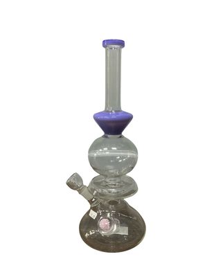 Purple Bubble Waterpipe w/ Pink Flower