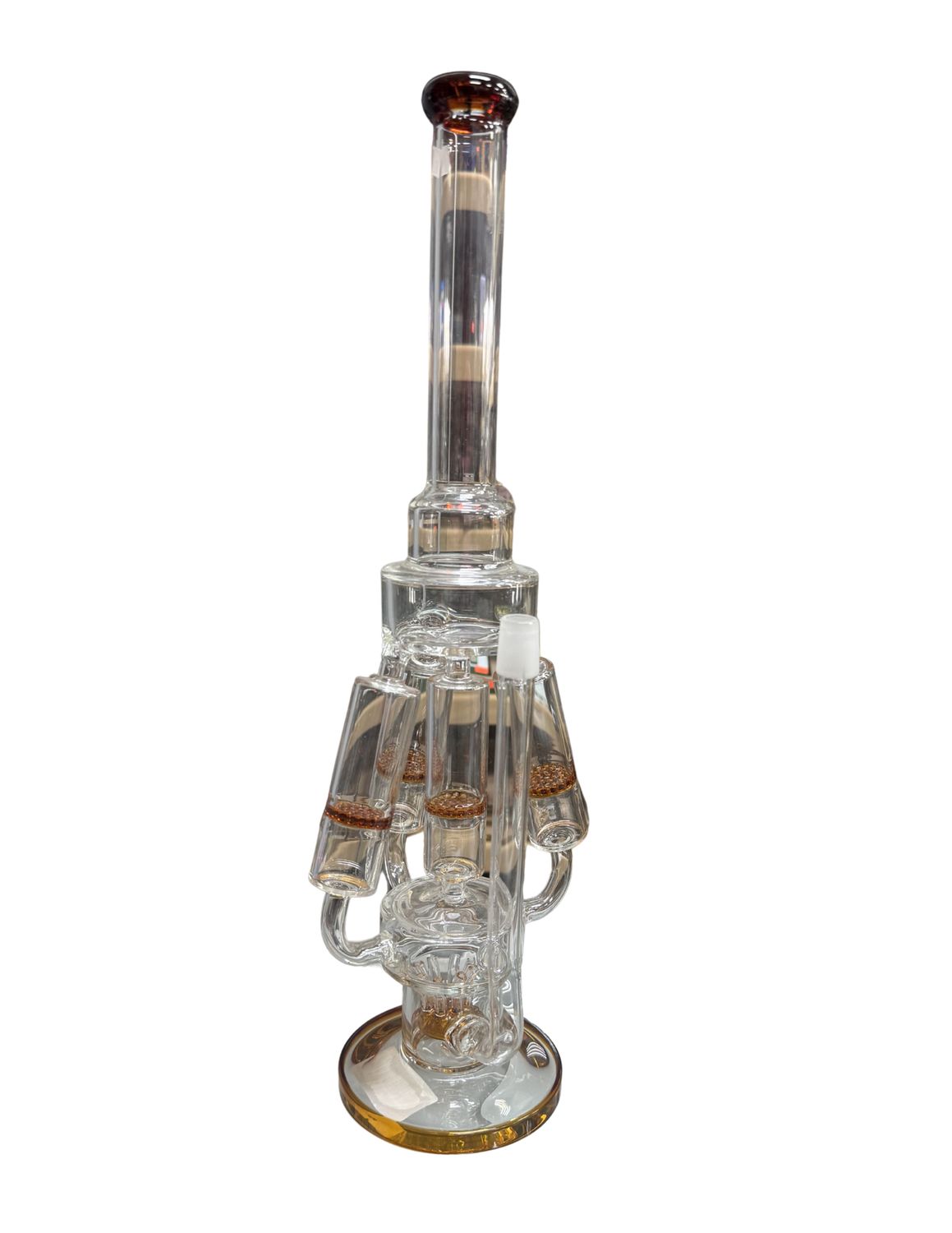 4 Skinny Chamber Waterpipe, Colour: Brown