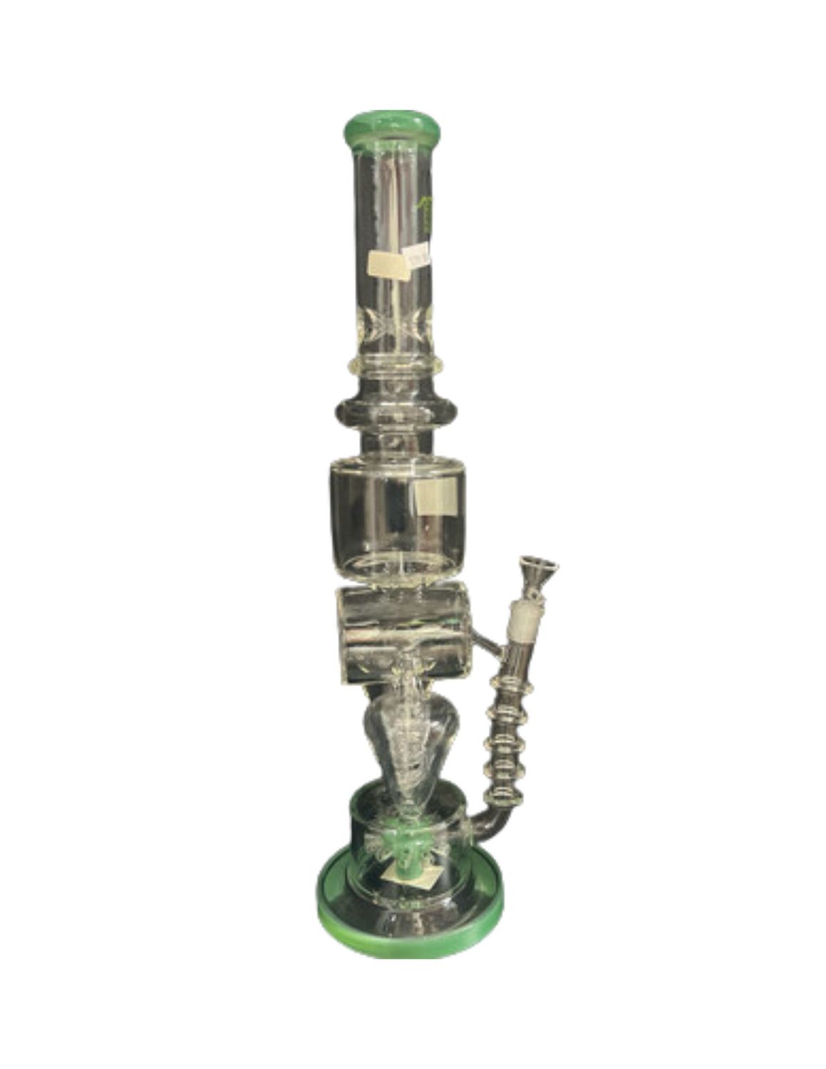 Clover Glass Green Trimmed Waterpipe