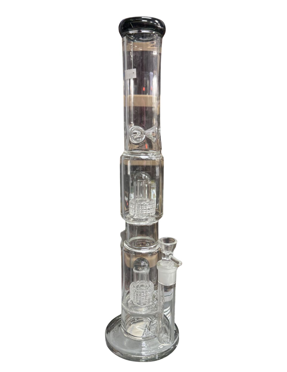 Large Clear Dual Perc Waterpipe