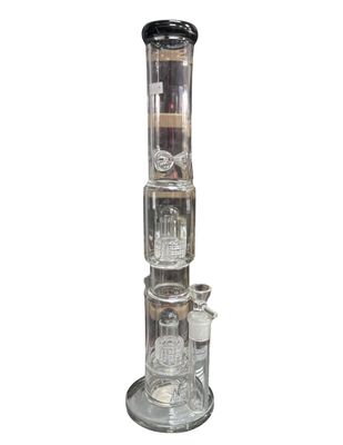 Large Clear Dual Perc Waterpipe