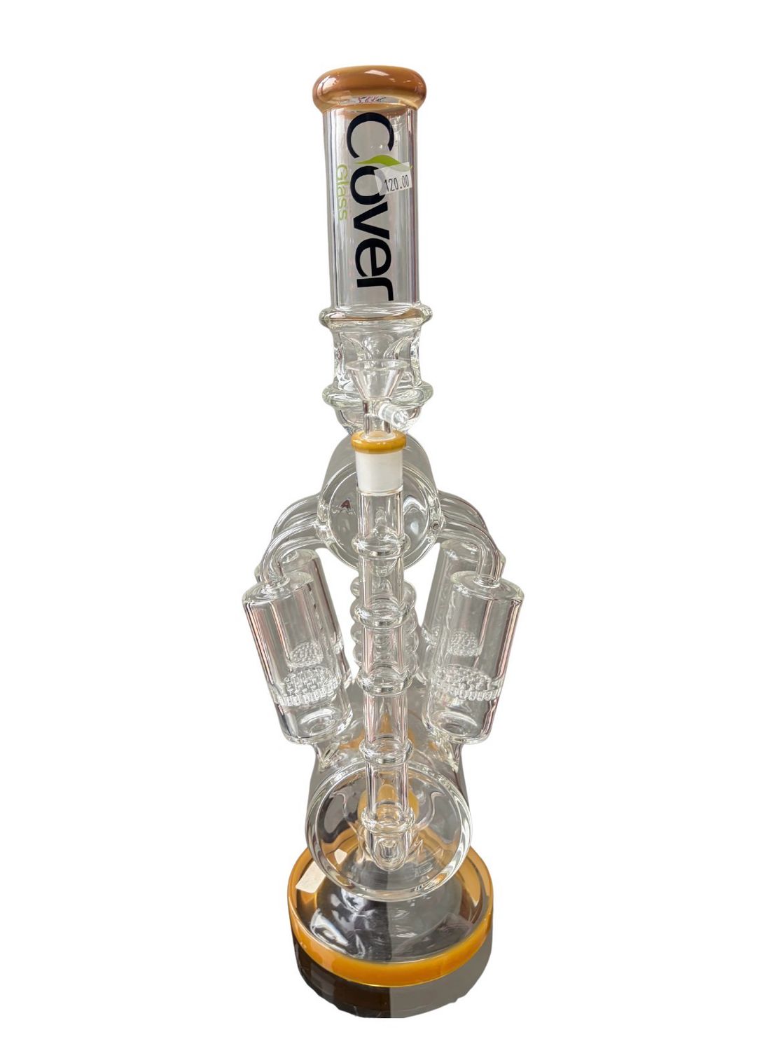 18" Clover Yellow 4 Chamber Waterpipe