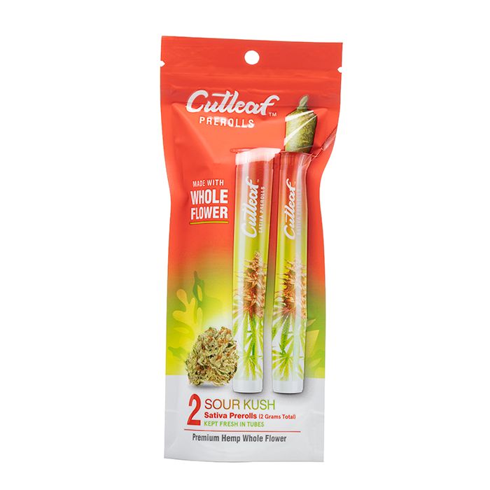 Cutleaf Premium Hemp CBD 2g Pre-Rolls 2pk, Strain: Sour Kush