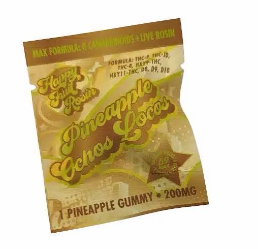 Happy Fruit Rosin Gummies, Flavor: Pineapple Ochos Locos, Size: 1pk