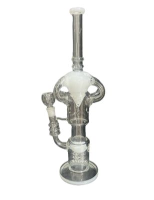 18" SDWB White Loop Waterpipe